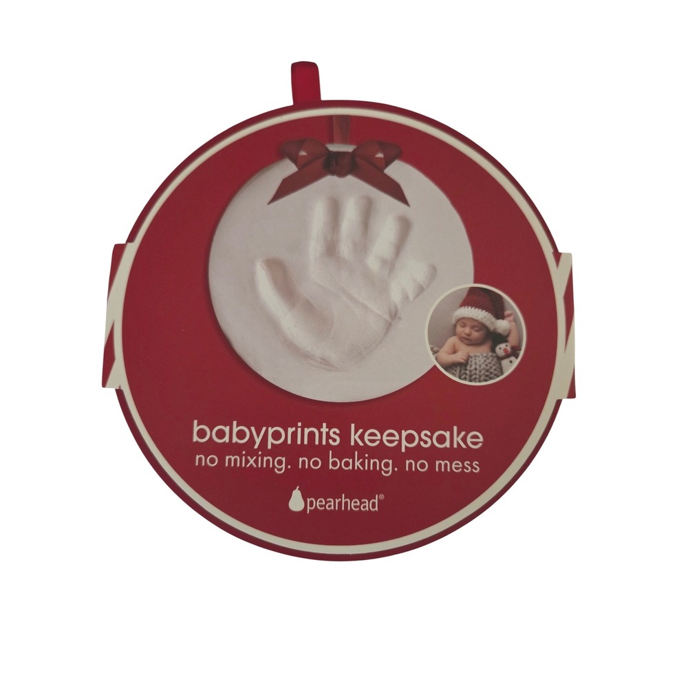 Pearhead Babyprints Keepsake Ornament Kit No Mix No‎ Bake Baby Handprint NEW